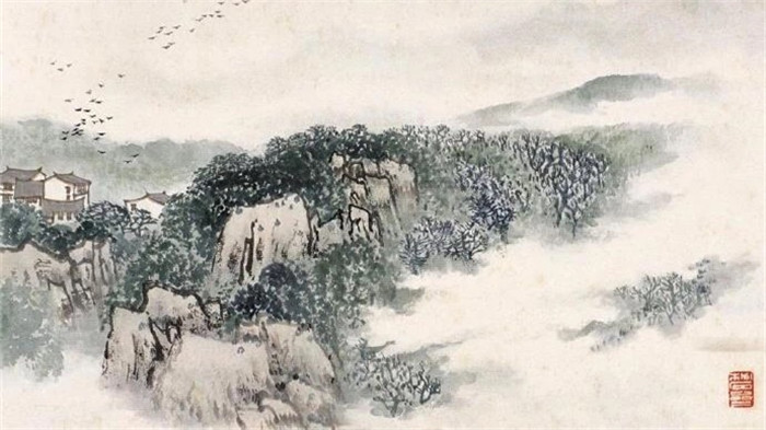 石材人工制作的山水畫(huà)作背景墻.jpg